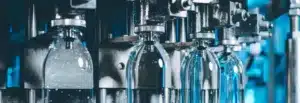 Water bottles being filed with water