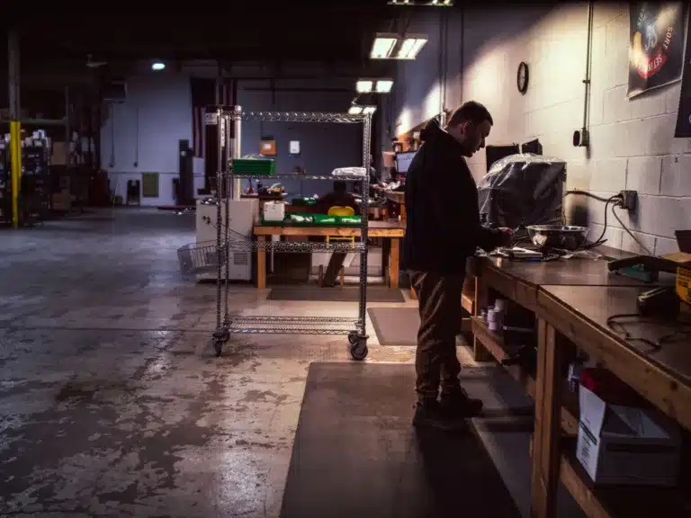 Employee working in NCS warehouse